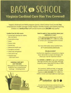 Smile dental yellow flyer with information about the program