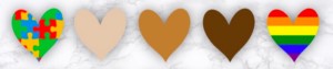 hearts in all shades with band aids